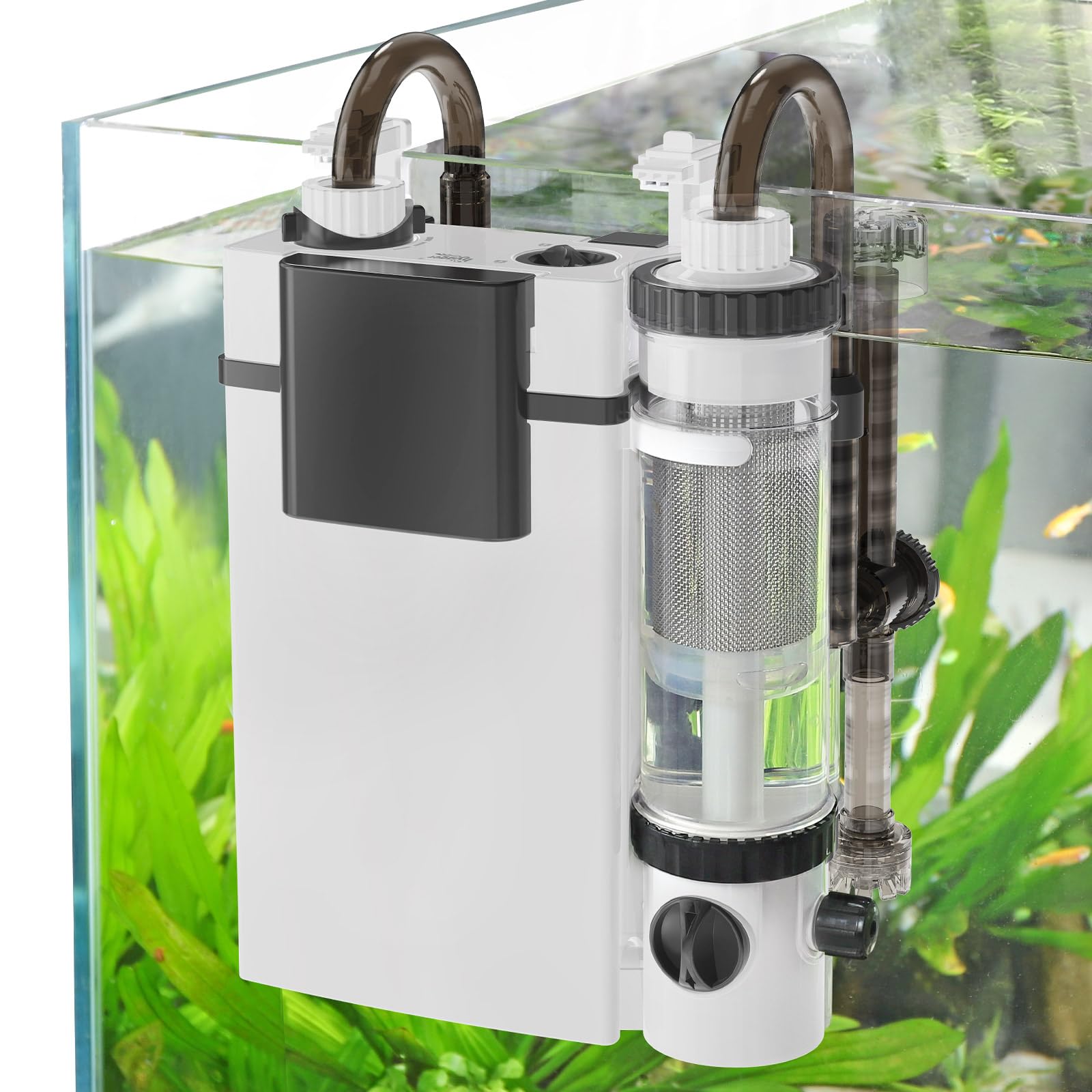hygger Hang on Back Filtre, Silencieux Fish Tank Filter pour Aquarium, 600L/H 8W Débit Eau Réglable Aquarium Filtre for 56-113L Tanks