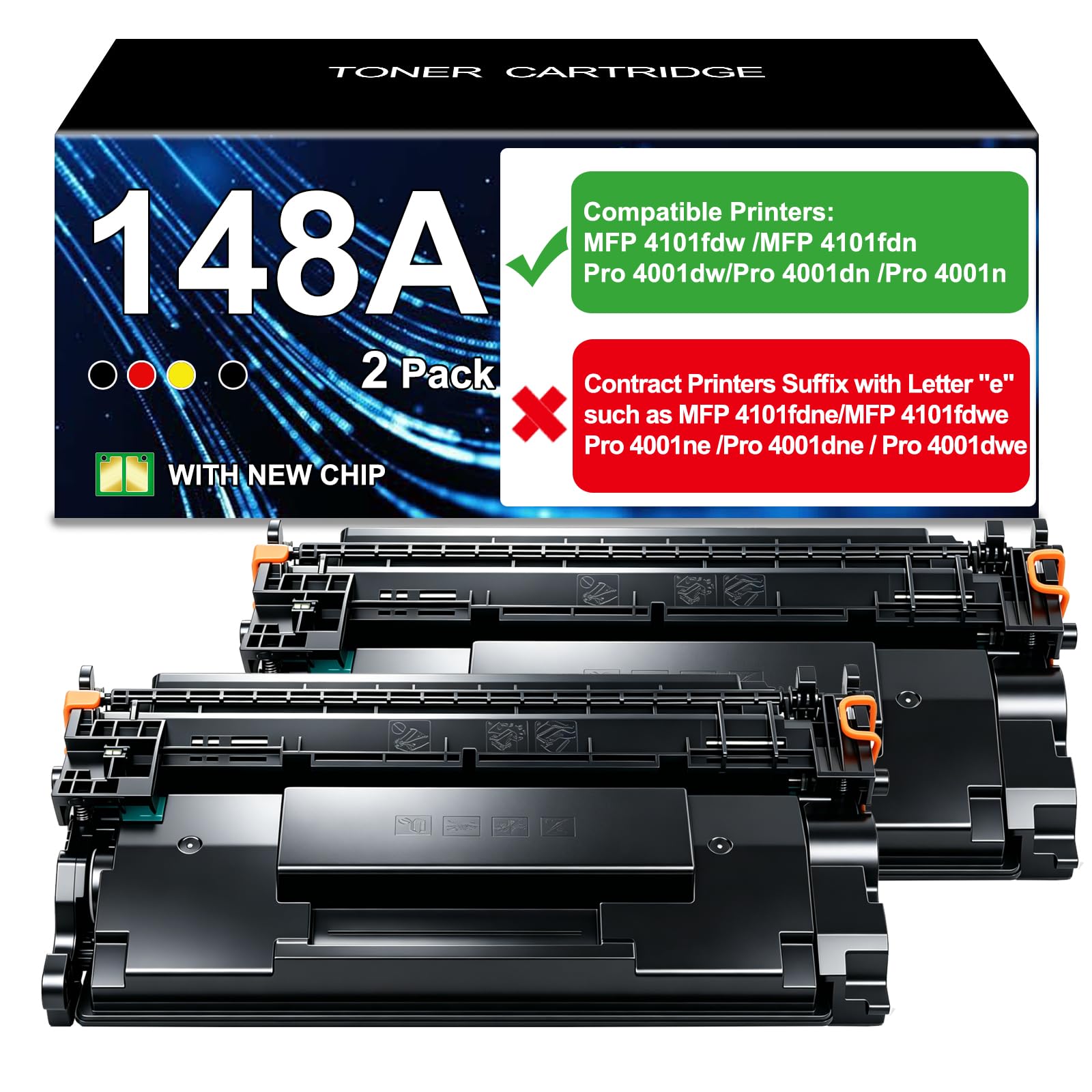 148A Toner Cartridges 2 Pk Compatible for 148 148A W1480A 148X