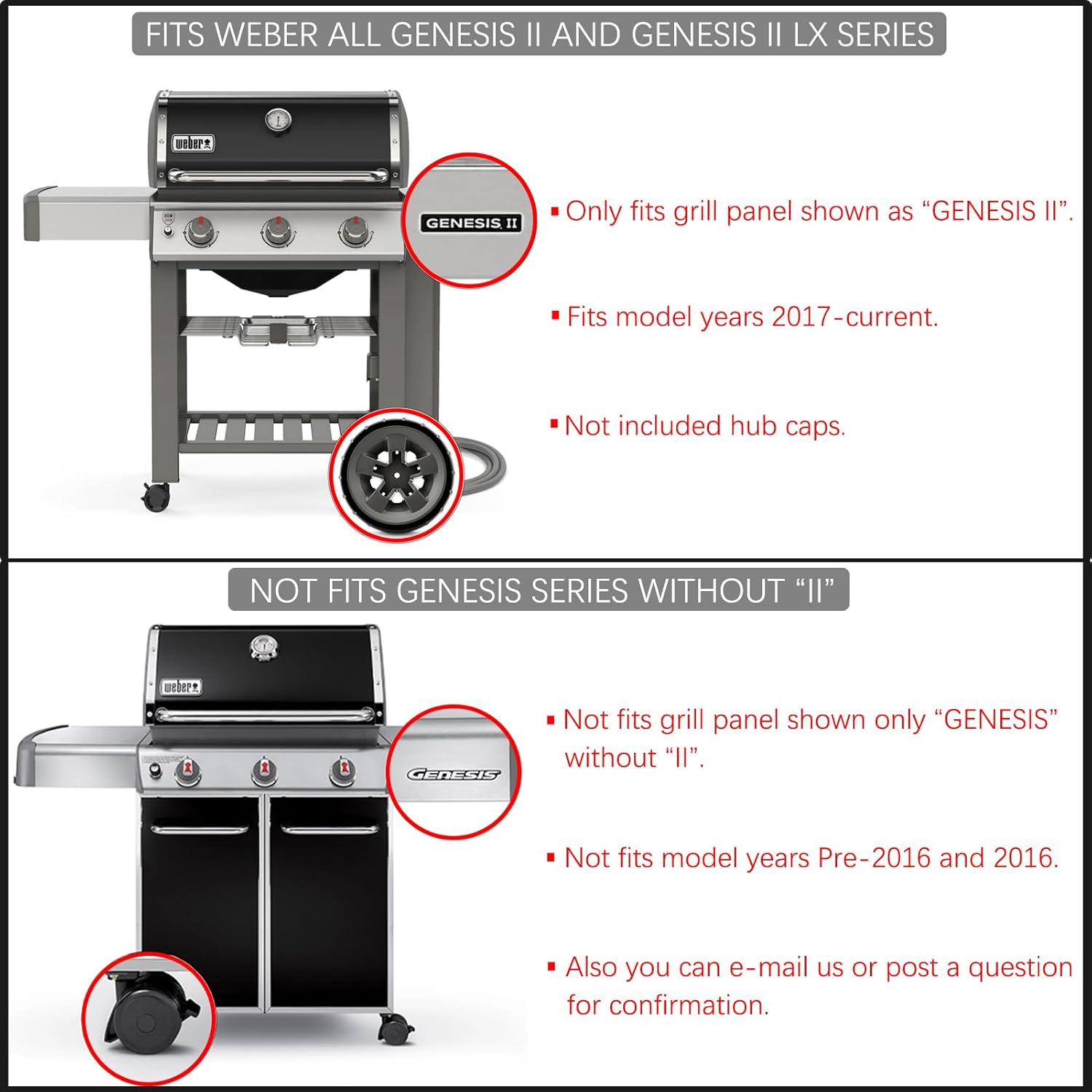Charbrofire 67445 Genesis II Grill Wheels 66795 Flavorizer Bars Grill Parts for Weber Genesis II 300 Series ii E-310 ii E-315 ii E-335 ii S-310 ii S-335 ii S-345 ii SE-335