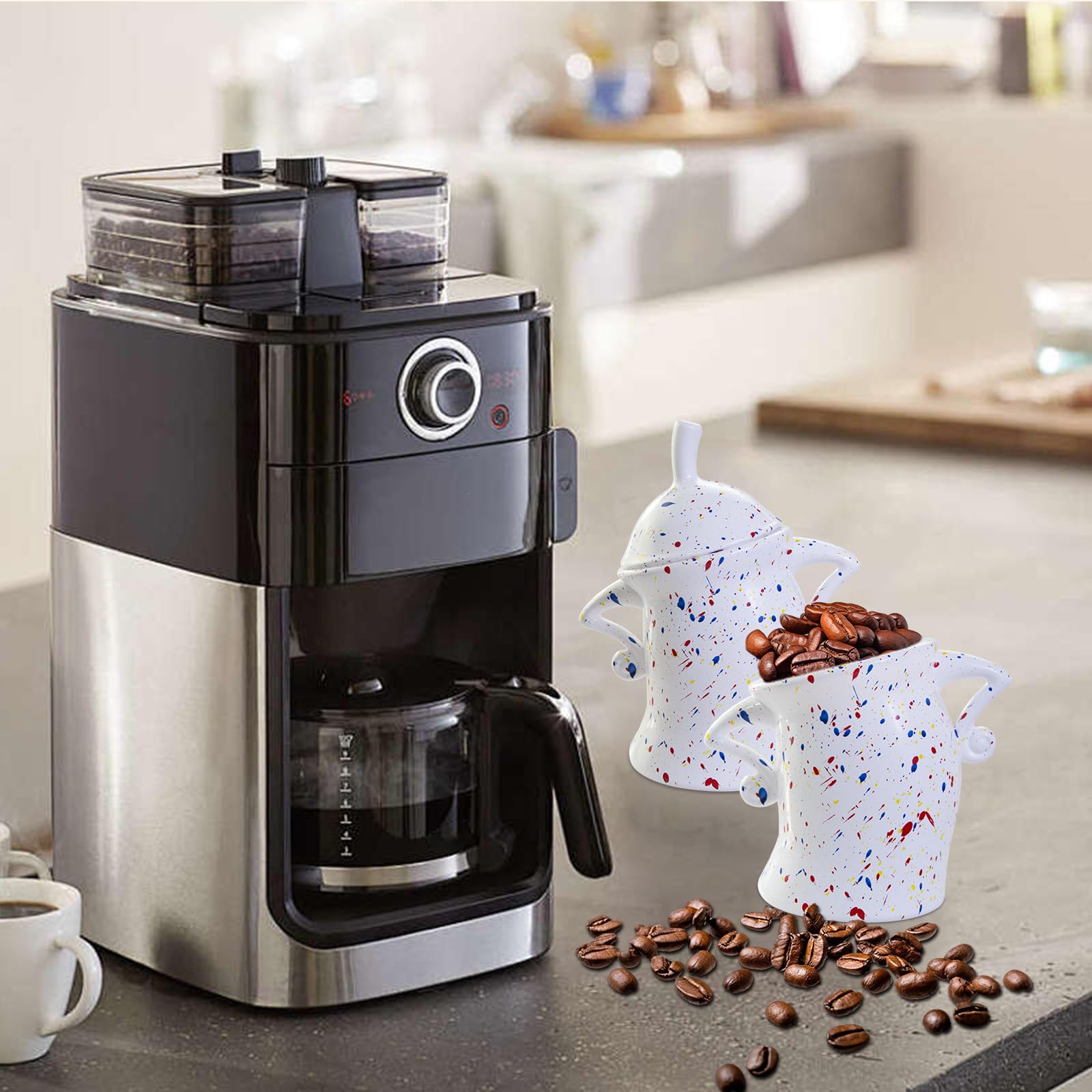 Recipiente con actitud, recipiente de plástico para café de 27 onzas con tapa, tarro de galletas, bonito recipiente hermético para almacenamiento de alimentos, tarro de despensa para té