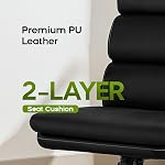 Office Chair Adjustable Desk Chair Mid Back Executive Comfortable Bonded Leather Ergonomic Back Support Home Computer Chair with Padded Flip-up Armrest Swivel Wheels Black