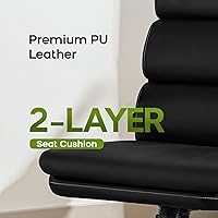 Vista 6 de Silla de oficina ajustable con respaldo medio ejecutivo, silla de escritorio cómoda de piel regenerada con soporte lumbar ergonómico