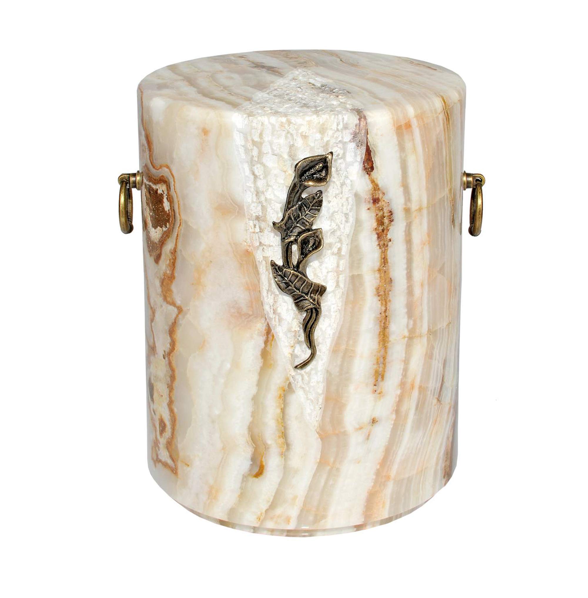 Stone Onyx Cremation Casket Funeral Ashes urn Unique Human Memorial Urn Cremain (Calla Lily)