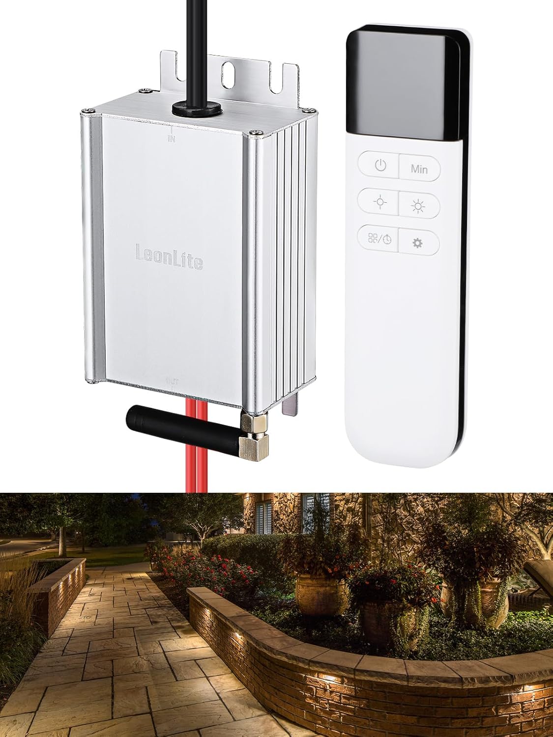 LEONLITE 120W AC Low Voltage Dimmer for Landscape Lighting, 12V-15V AC Working Voltage, 0%-100% Dimming Range, IP67 Waterproof, 100% Compatible with LEONLITE Landscape Light Fixtures