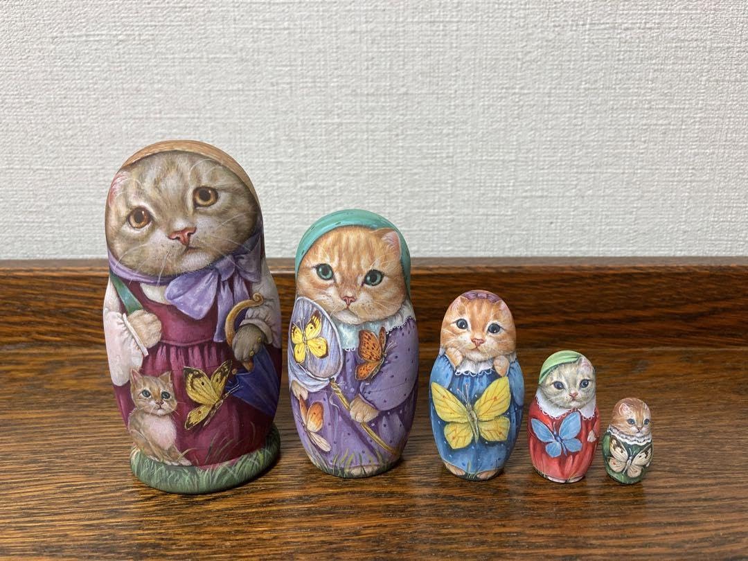 ロシア雑貨☆ネコマトリョーシカ(5P)蝶々 Butterflyリダ工房 ロシア雑貨☆ネコマトリョーシカ(5P)蝶々 Butterflyリダ工房 Amazon