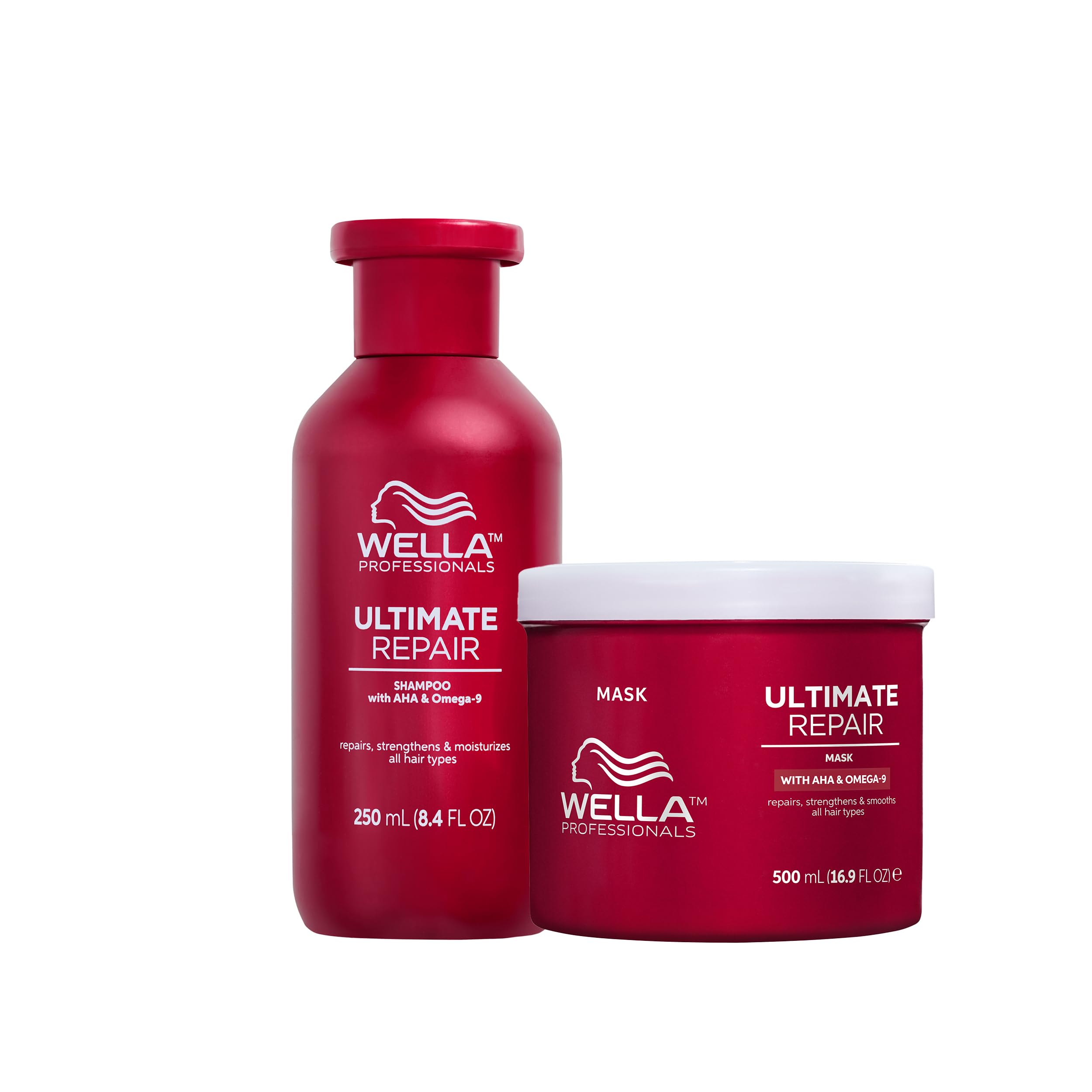 Wella Professionals ULTIMATE REPAIR - Maschera Professionale Ricostruisce il Capello e Dona Morbidezza 500ml & Shampoo Professionale 250ml, Per Tutti i Tipi di Capelli Danneggiati
