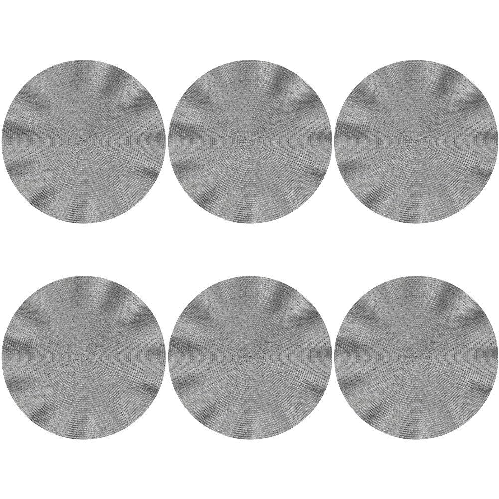 Ensemble de napperons ronds tressés 6 pièces lavables antidérapants pour table à manger