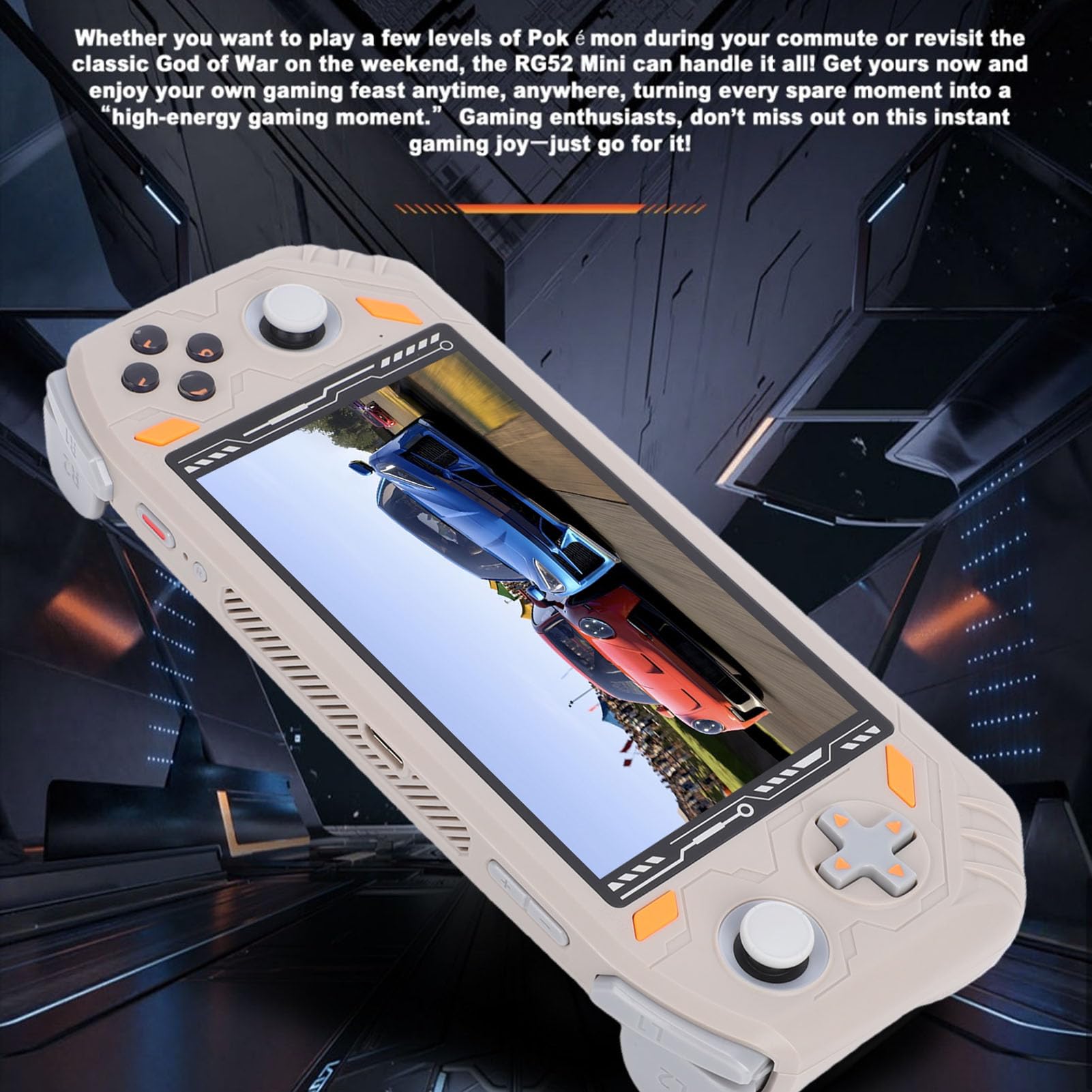 Handheld-Spielekonsole, Tragbarer Gaming-Player mit 5,5-Zoll-Bildschirm, RK3562 Quad-Core-Chip und HD-Multimedia-Schnittstelle, für Gaming-Enthusiasten (Beige)