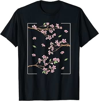 トップス tree & moon Embroidery Shirt - Sakura Amazon.com: Pink Moon Sakura Flowers Japanese Cherry Blossom