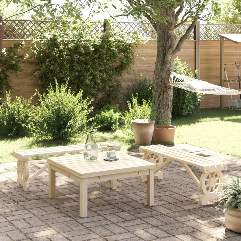 Banc de jardin en bois massif de sapin stable et résistant aux intempéries