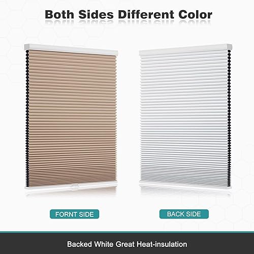 Miniatura 6 de Changshade CEL24LB48C - Persiana opaca sin cables, con el diámetro de panales de 1.5 pulgadas, para oscurecer la habitación, pantalla plisada para