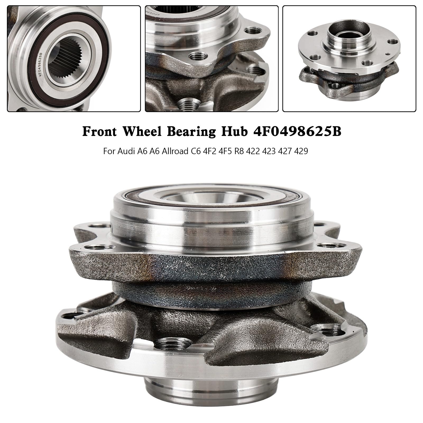 Moyeu de Roulement de Roue Avant 4F0498625B Fit pour Audi A6 A6 Allroad C6 4F2 4F5 R8 422 423 427