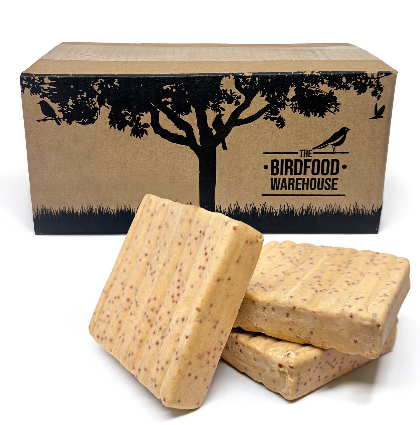 Mealworm & Insect Suet Blocks, 24 Pack | 100% Natural Wild Garden Bird Food, Suet for Birds