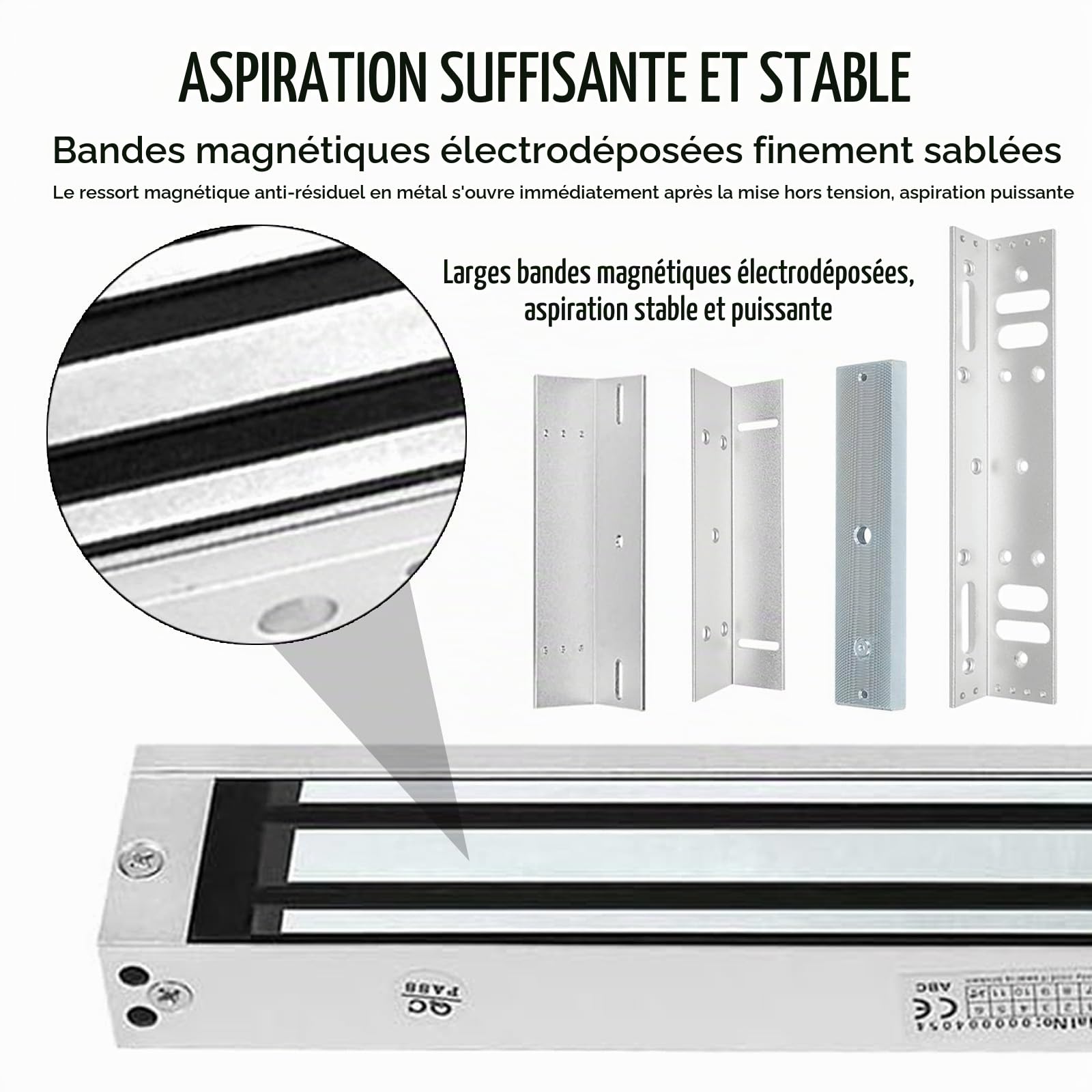 Serrure Magnétique ÉLectrique Dc 12 V 280 Kg, Force De Maintien De 600 Lb, Pour Système De Contrôle D'Accès De Porte Contrôleur Hôte EntréE De Porte Mode Nc Pour SystèMe De Sécurité Domestique