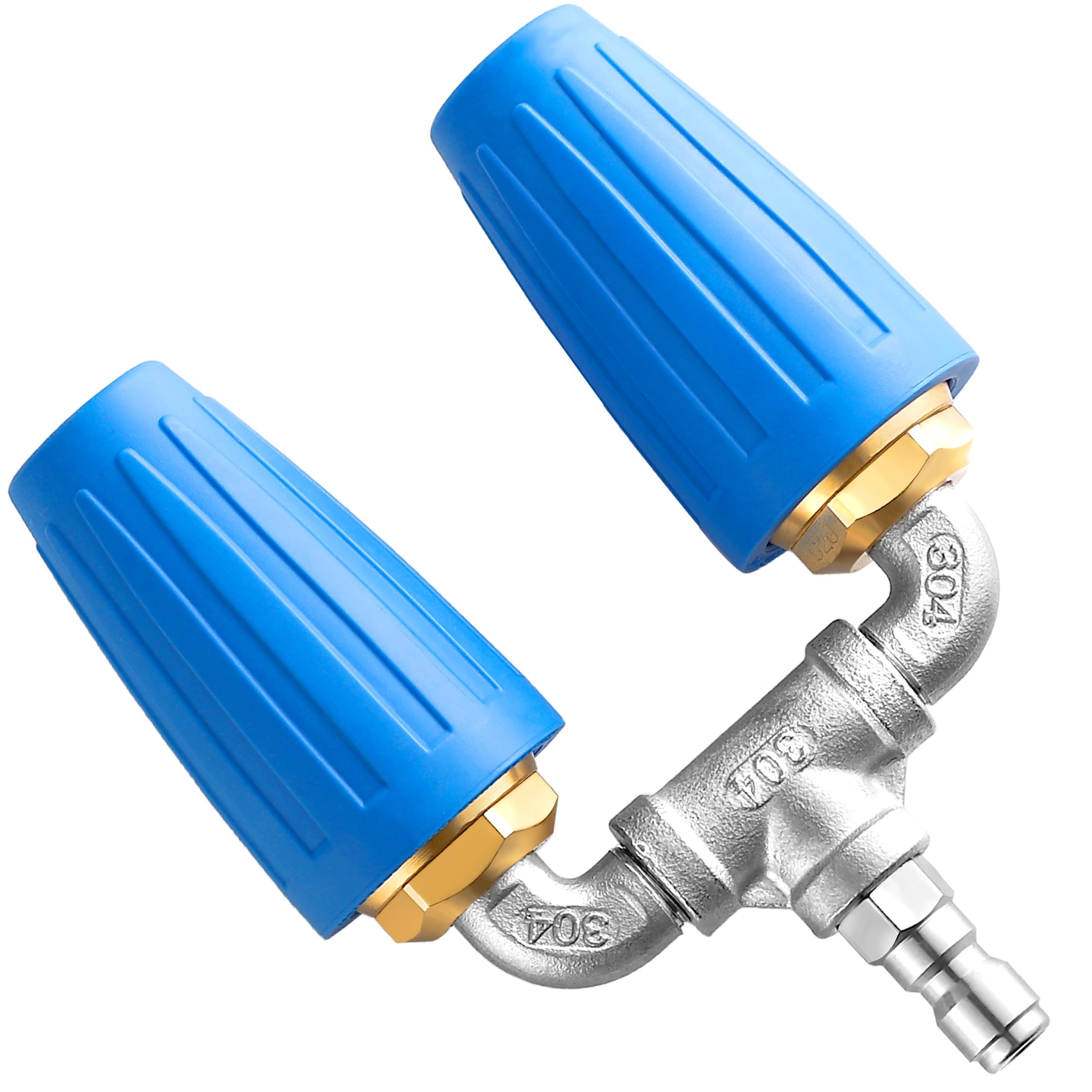 Dual Turbo Nozzle Pressure Washer, Power Washer 360° Rotating Turbo Nozzle, Twin Turbo Nozzle Tip with 1/4" Quick Connect, 4000 PSI, 4-6 GPM, 2.0 Orifice-image-12
