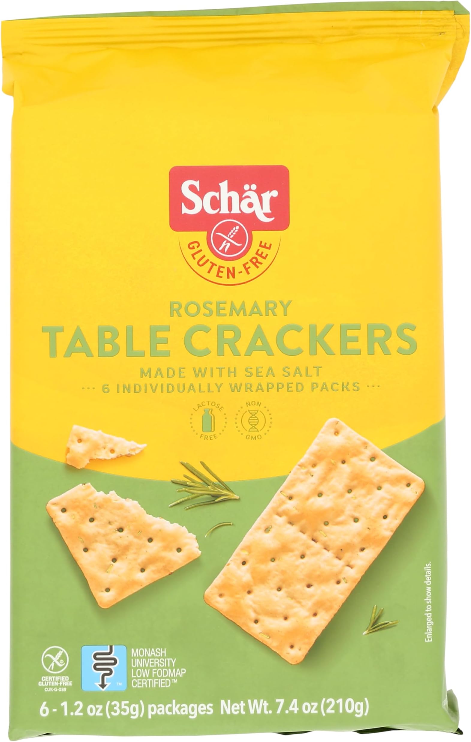 Amazon.com: Schar Rosemary Table Crackers, Gluten Free & Non-GMO, 7.4 ...