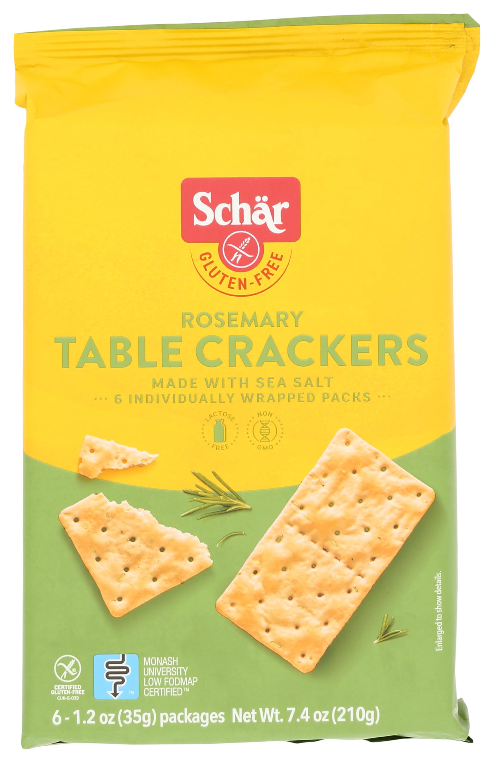 Rosemary Table Crackers by Schar – 7.4 Ounce (Pack of 5), Natural, Pack of 5
