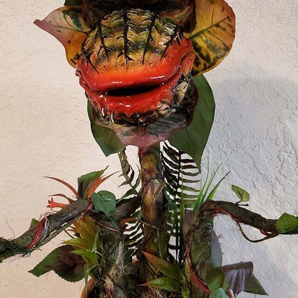 QIANSHENG Horror Piranha Flower Garden Statue Cannibal Plant Figurines Artificial Chompers Corpse Flower Resin Sculpture Halloween Scary Props for Indoor Outdoor Home Decor Patio Lawn Yard Ornaments