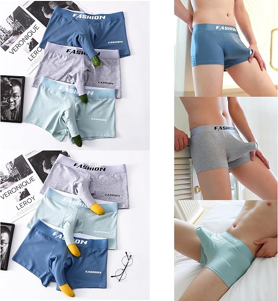 3-pack Men's Elephant Underwear Cotton Open Hole Boxer Briefs Cool Breathable Boxers Short Mid-rise Pants Briefs