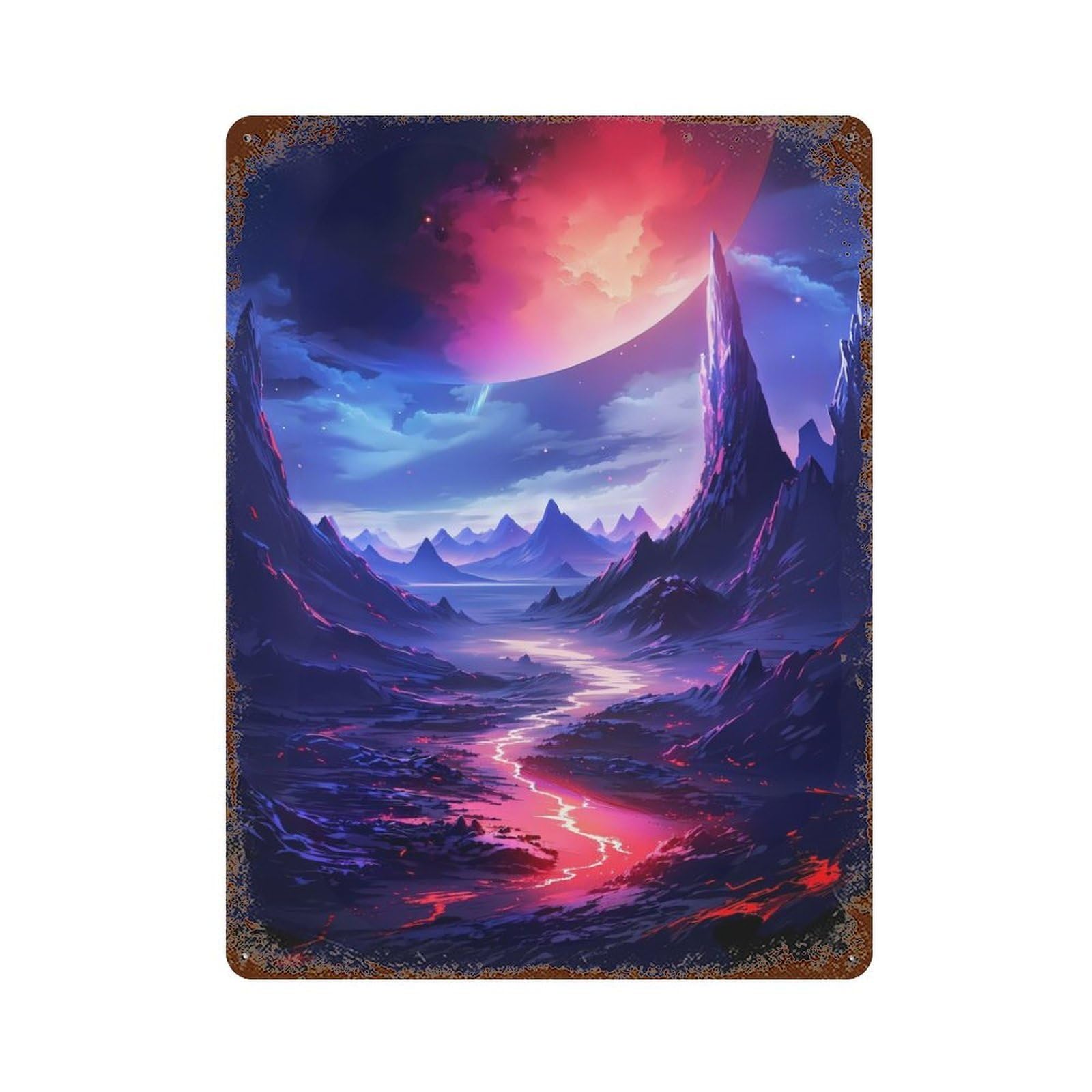 Celestial Dreamscape Retro Metal Sign 15.7"x11.8", for Pub, Kitchen And Man Cave Decor, Industrial Home Decor