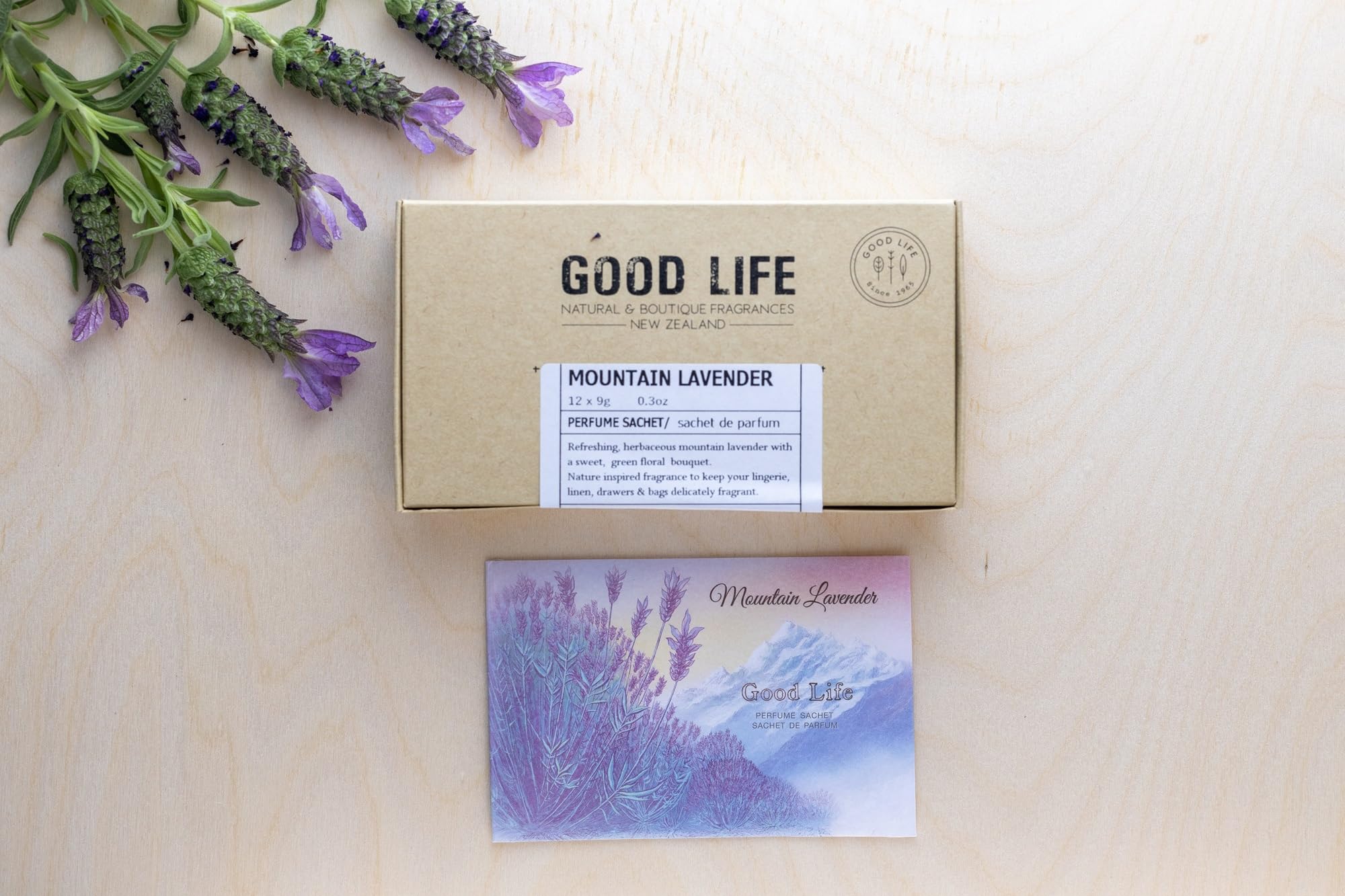Good Life Mountain Lavendelduftets | Entwickelt und hergestellt in Neuseeland | 12 Beutel