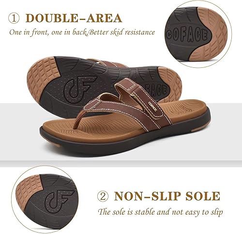 Miniatura 6 de COFACE Chanclas Ortopédicas de Moda para Mujer Damas Deslizables Ligeras Atléticas Esterilla de Yoga Cojín Sandalias Tipo Tanga con Cómodo Soporte