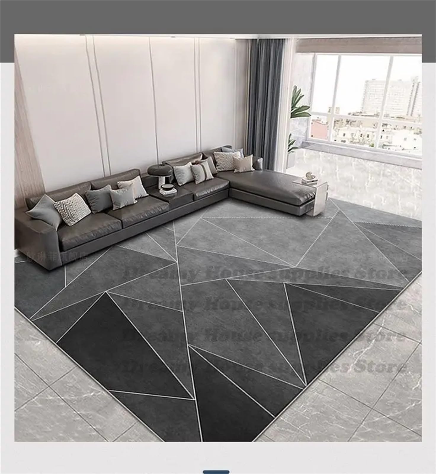 Tappetino for sedia rettangolare for studio della stanza Decorazioni geometriche for camera da letto Tappeti stampati antiscivolo for tappeti del soggiorno Per Parquet(Lint-free04,200x300cm)