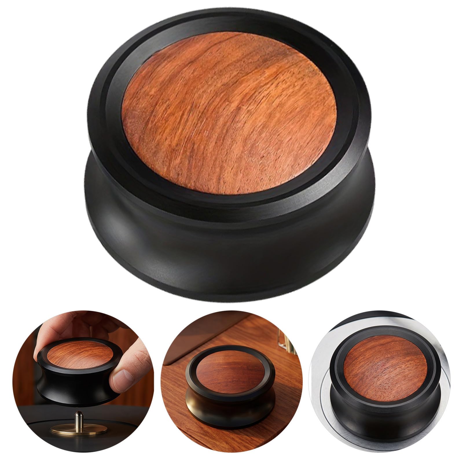 ibasenice Stabilizzatore per Piatto in Alluminio e Legno Distribuzione Uniforme della Pressione per Vinile per Feste Musicali
