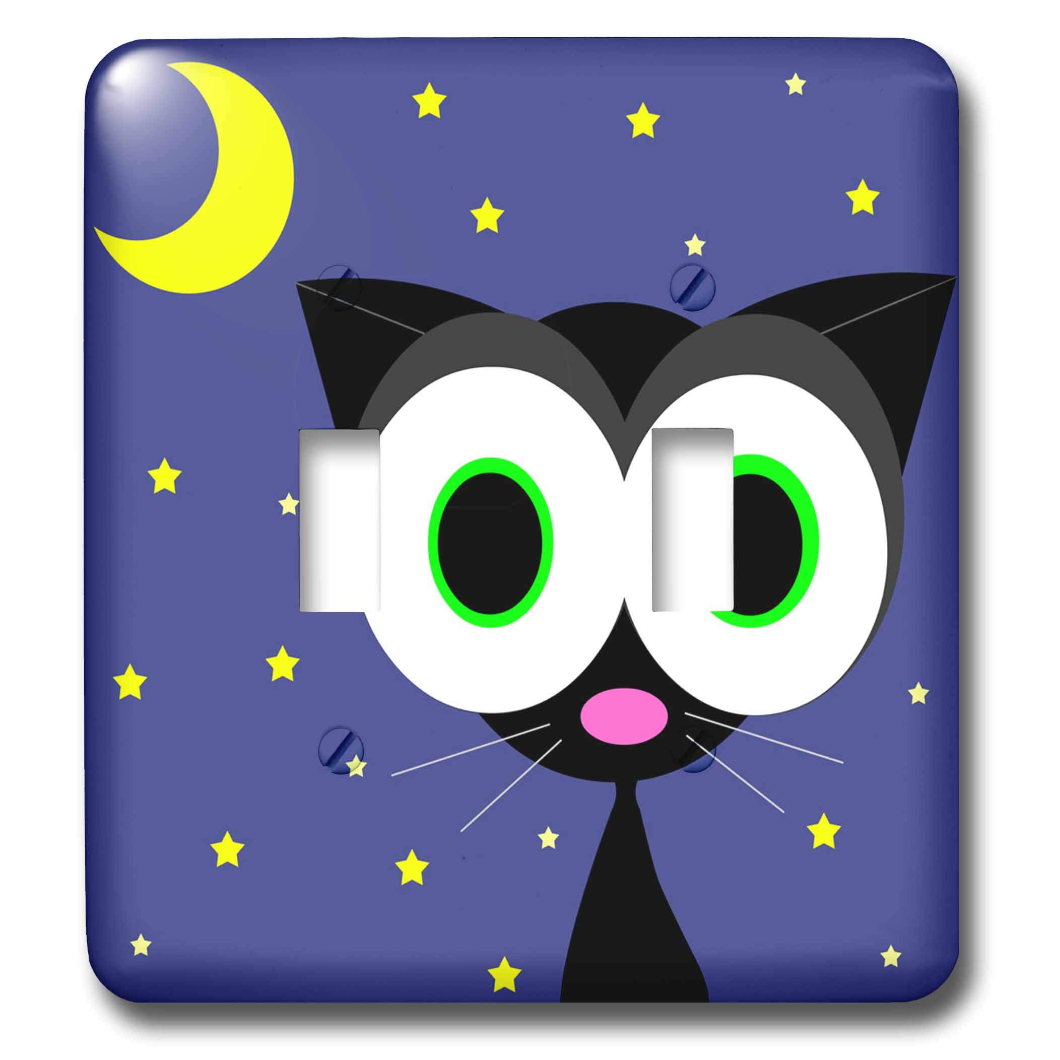 Lucky Black Cat interrupteur double bascule multicolore lsp_6086_2 plaque mural