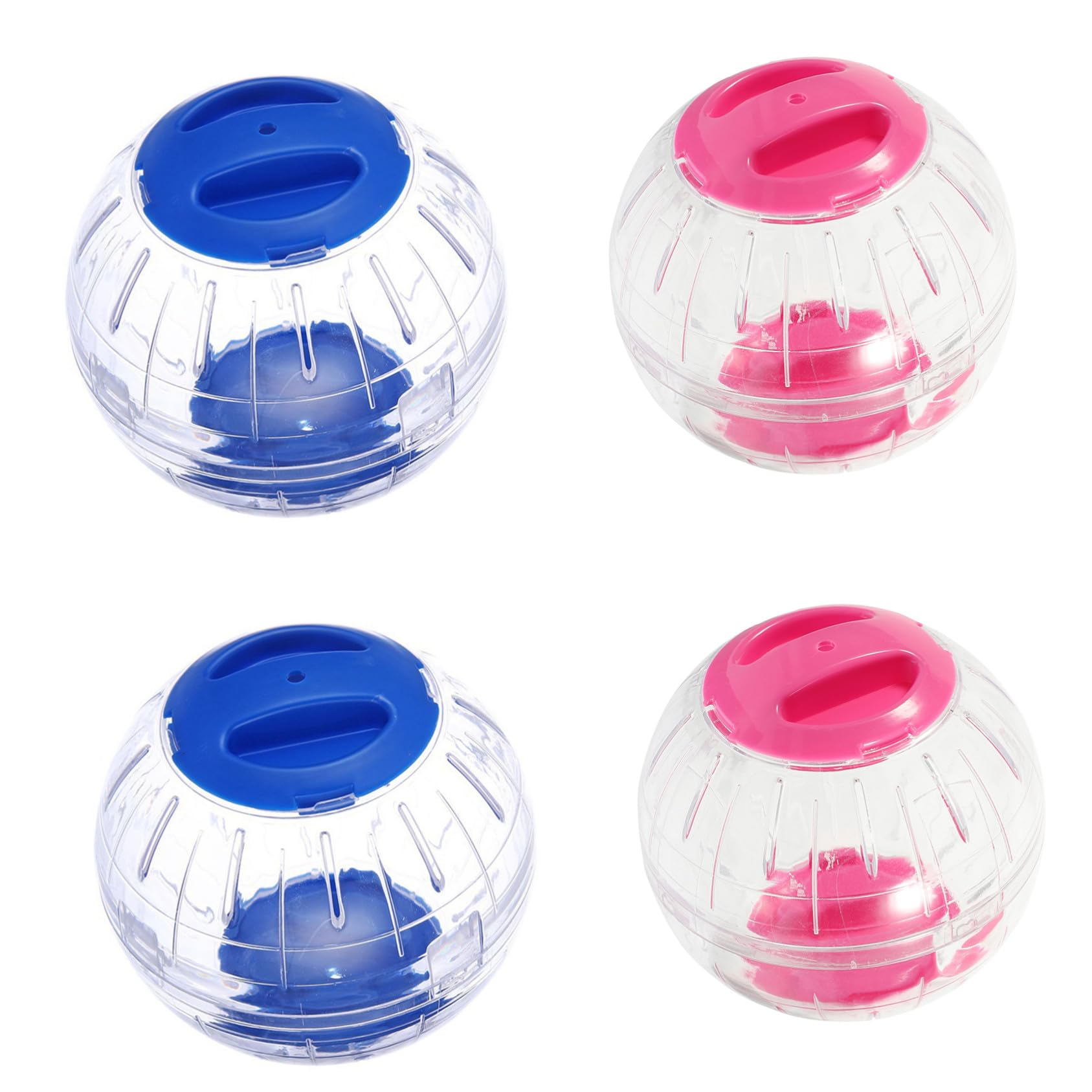 VANZACK 4pièces Boules Exercice Transparentes pour Hamsters Jouets pour Petits Animaux Accessoires pour Cage Balle De Course pour Souris Gerbille Et Cochon