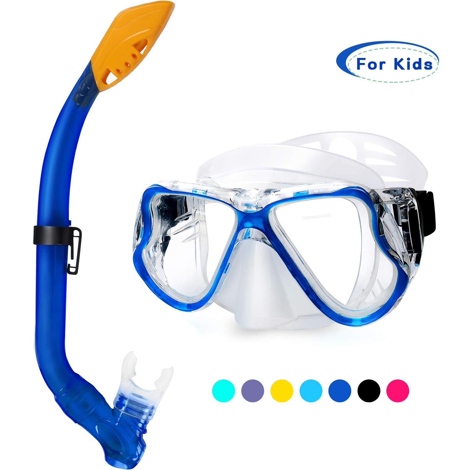 Karvipark Dry Snorkel Set,Anti-Fog Scuba Diving Mask,Panoramic Wide View Diving Goggle,Easy Breathing and Professional Snorkelling Gear for Kids