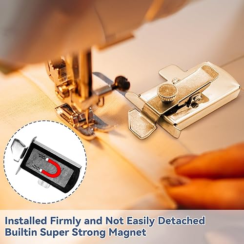 Miniatura 2 de Juego de 2 guías de costura magnéticas universales para máquina de coser, guías de costura con clips, guías de dobladillo, guías de costura,