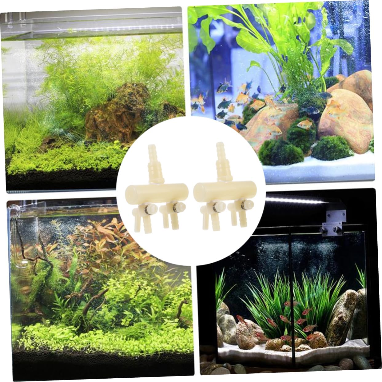 Zerodeko 4pcs Aquarium Air Splitter Valve for Controlled Oxygen Distribution Fish Tanks Easy Installation Air Pump Accessory for Aquariums