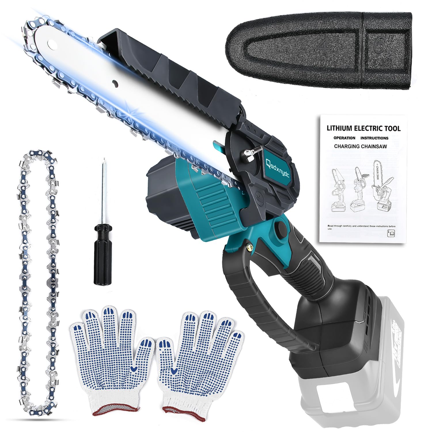 Mini motosierra sin escobillas de 6 pulgadas para Makita 18 V LXT (sin batería), repuesto inalámbrico de una sola mano para Makita Battery, eléctrica Chainsaw Chain Saw para cortar madera, podar