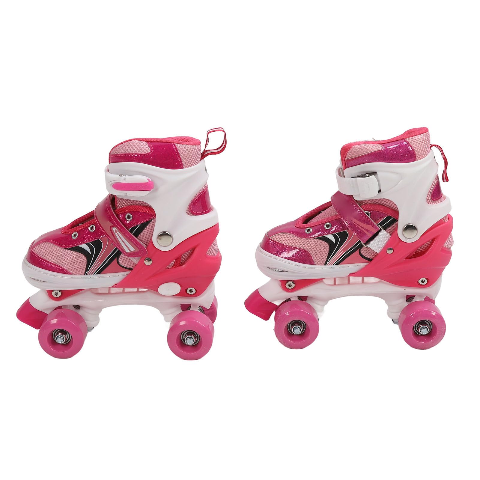 Kids Roller Skates PVC Mesh Four Wheel Roller Skates Stable Support Soft Interior Lining for Boys Girls (Pink)