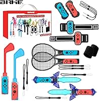 2023 Switch Sports Accessories Bundle - Kit de acessórios familiares 12 em 1 para jogos esportivos do Nintendo Switch: raquetes de tênis, empunhaduras de espada, tacos de golfe, faixas de dança para o pulso e alça para as pernas, faixa de pulso Joy-con, estojo Comfort Grip e estojo de transporte