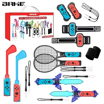 BRHE Nintendo Switch Sports Accessories,12 in 1 Switch Sports Accessories