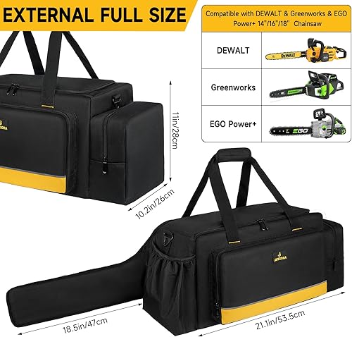Miniatura 2 de Estuche de transporte para motosierra, impermeable, plegable, bolsa de almacenamiento compatible con Greenworks, Dewalt, EGO Power+ motosierras de