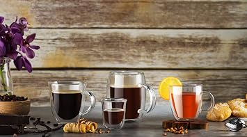 JoyJolt Javaah Double Walled Espresso Glasses Espresso Cups Set of 4 | 2-Ounces