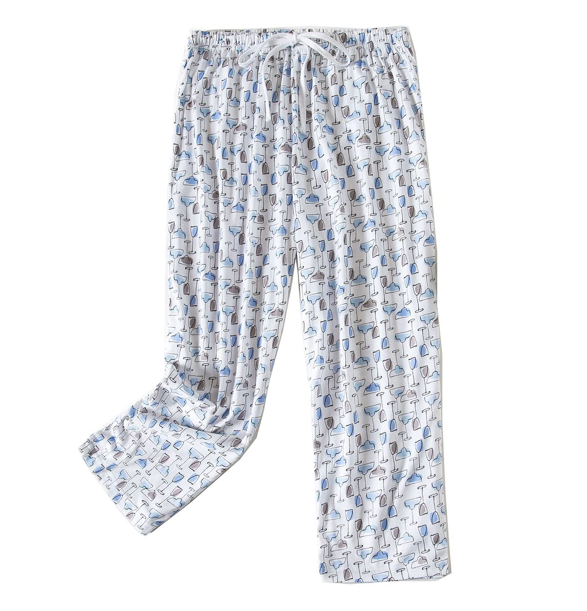 Pyjama Bottom for Women,Ladies Soft Pajama Bottoms Cotton Pure 3/4 Lounge Pants PJS Sleepwear Pant