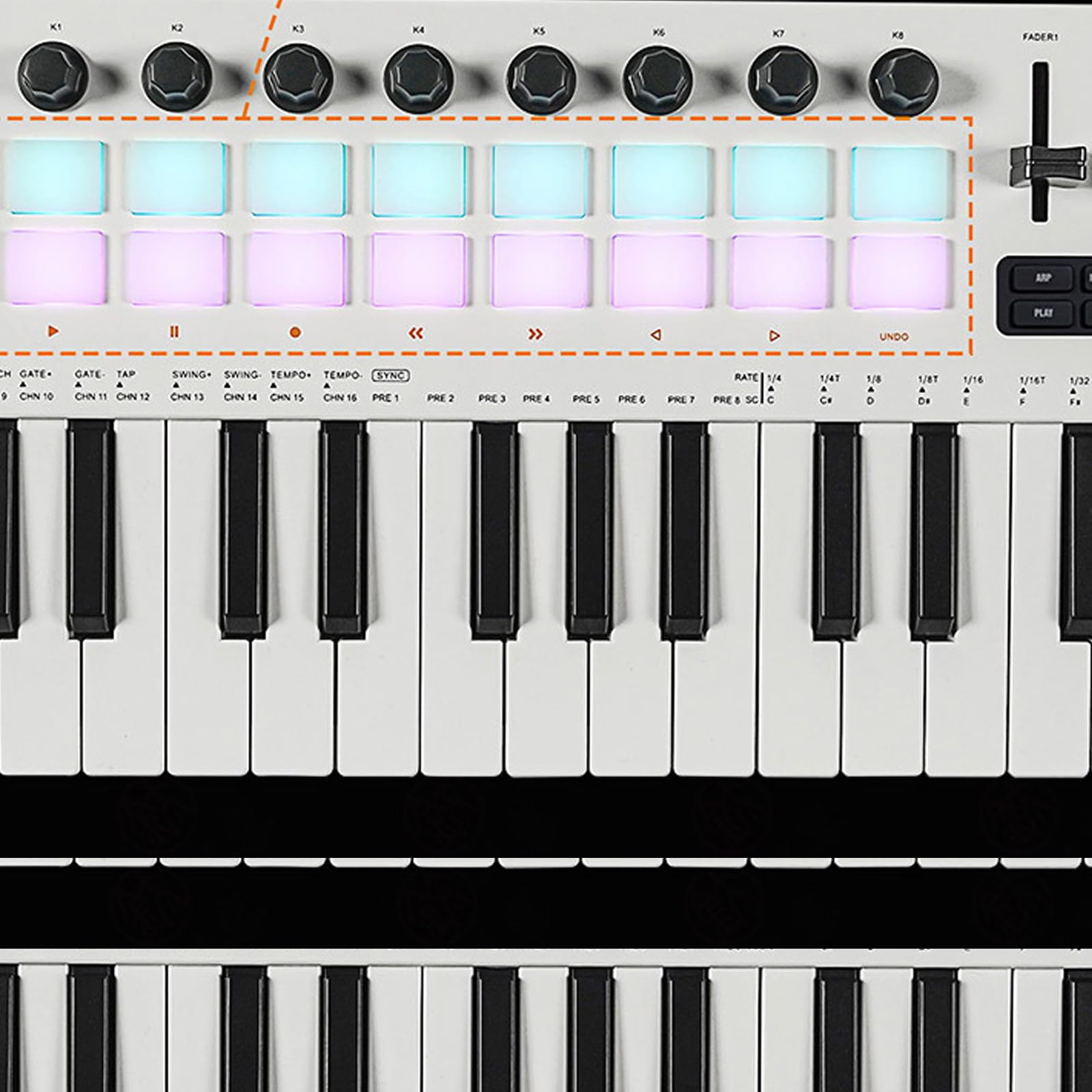 Pratico 37 Nota Tastiera USB Music Controller Abs Construction Easy Setups Per I Produttori Creazione Musicale Tastiera USB Con Pulsante Programmabile