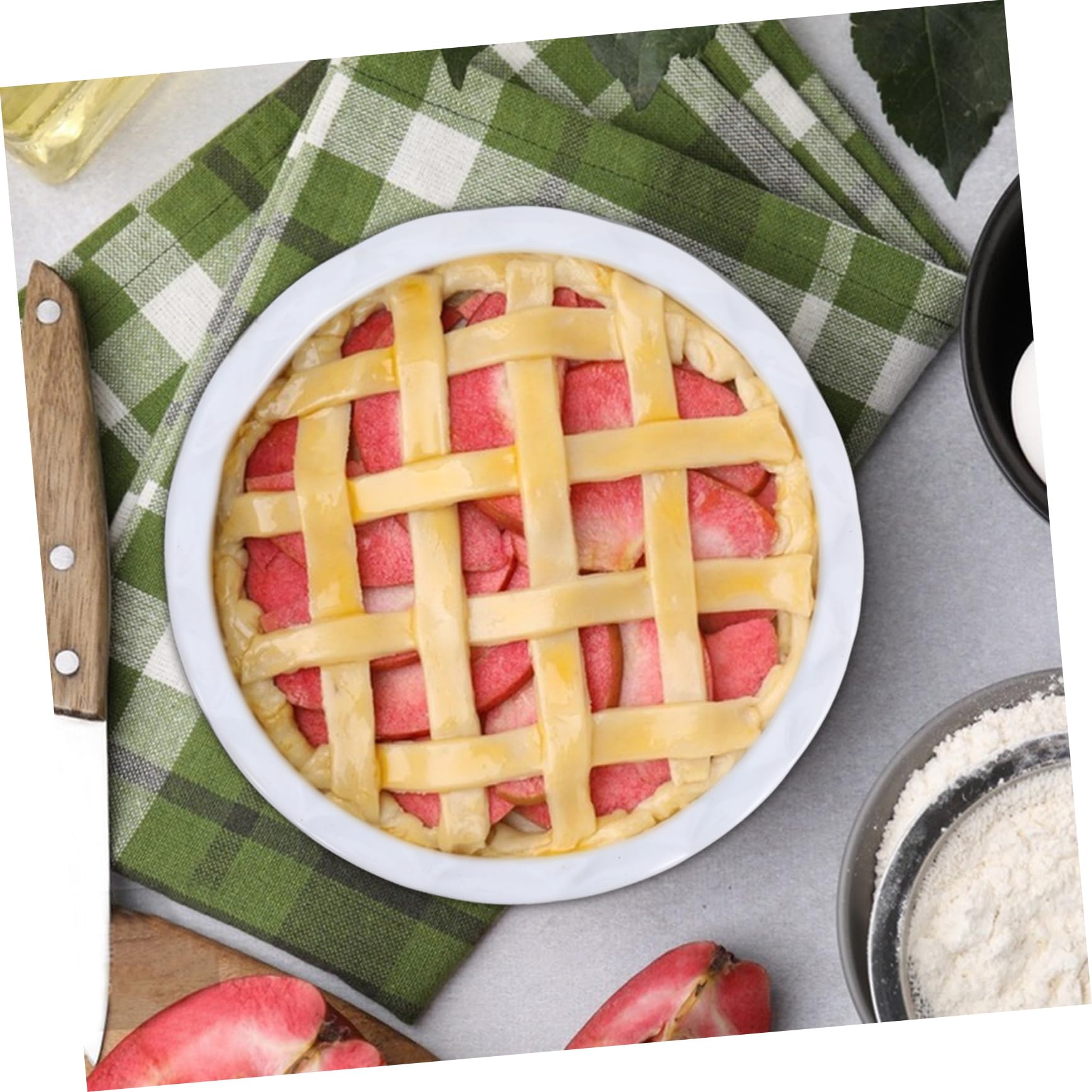 STOBAZA Plat à Tarte Rond en Céramique, Cuisson Uniforme, 1 Pièce