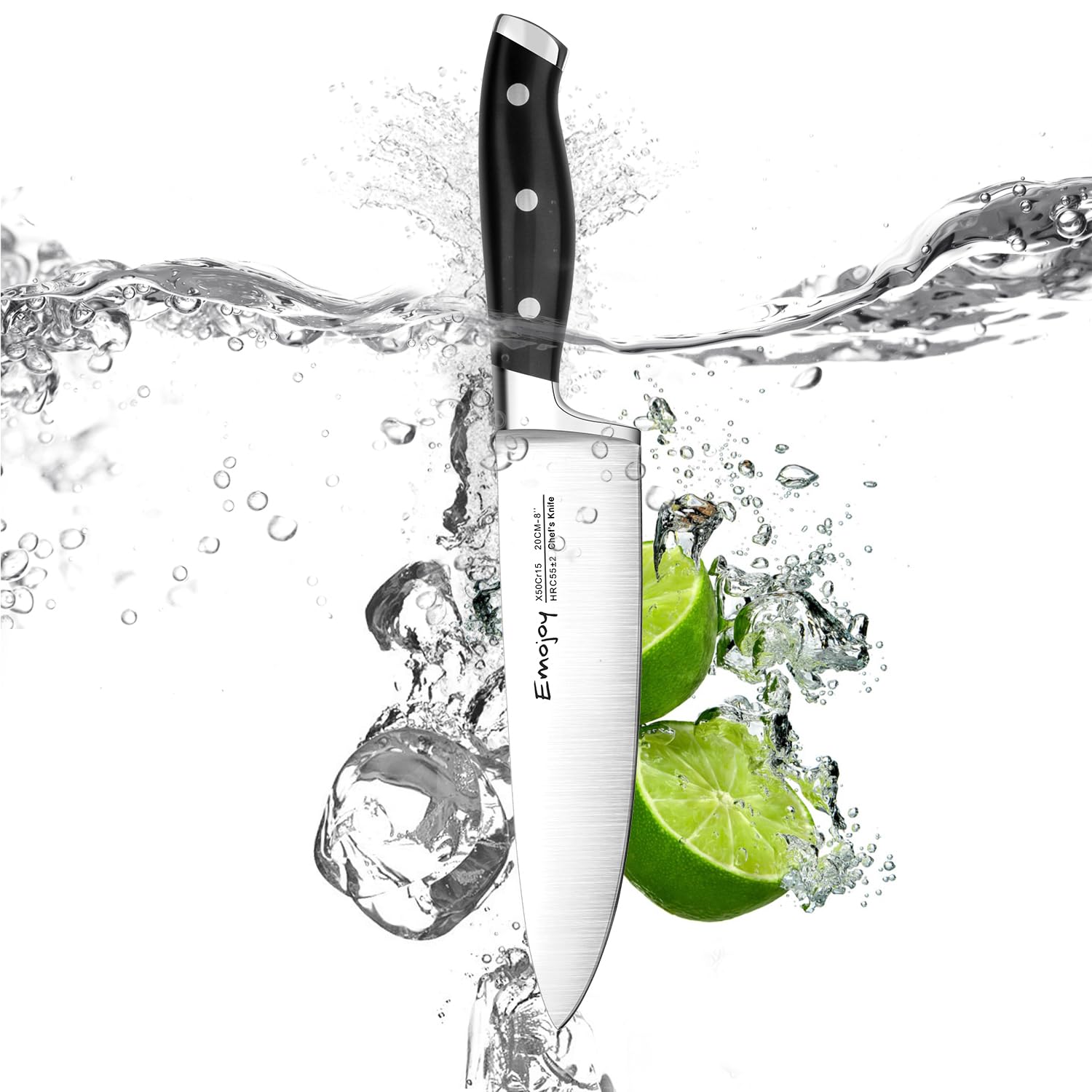 Chef Knife, Pro 8 Inch Kitchen Knife, German High Carbon Stainless Steel, Ergonomic Knife Handle, Super Sharp Chef's Knives