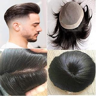 D-DIVINE 9X6 Human Hair Wig/Toupee/Human Hair Patch For Men Pack Of 1 (Normal 9 * 6, Black) Price In India