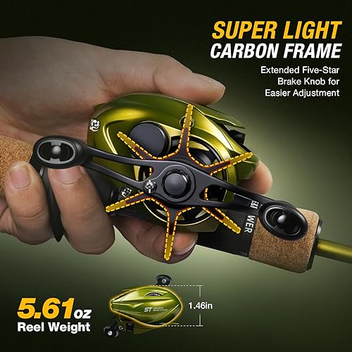 Miniatura 7 de Ghosthorn Fishing Rod and Reel Combo Dual Tip Fishing Pole Baitcasting Combo Ultra Light 2-Piece Rod with Natural Cork Handle for Freshwater