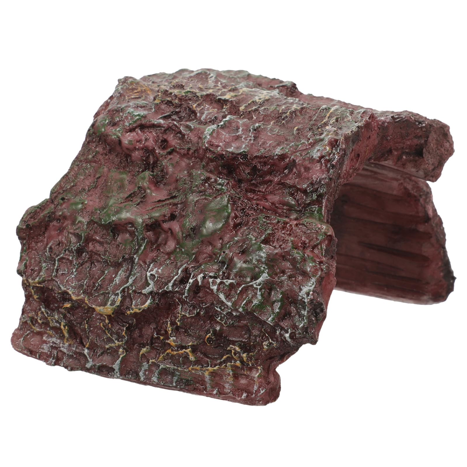 HIAKDOFT Reptile Cave Hideout 3.15X2.36X1.97In Resin Shelter for Tortoises Snakes Small Lizards Aquarium Decoration Terrarium Habitat Accessory