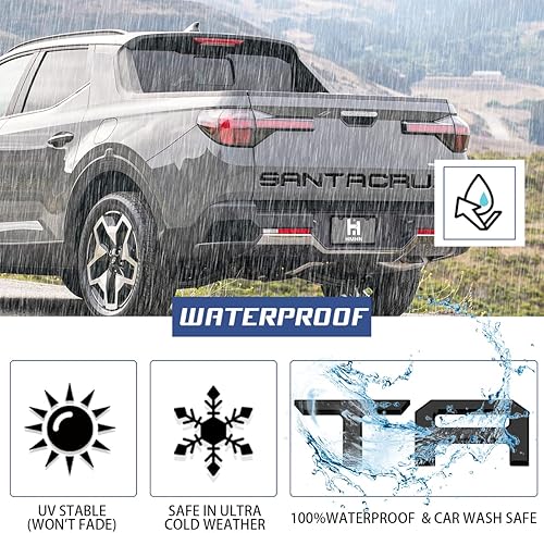 Vista 51 de Letras de inserciones para portón trasero compatibles con Santa Cruz 2022 2023 2024 2025 3D elevado y fuerte adhesivos letras adhesivas para emblema