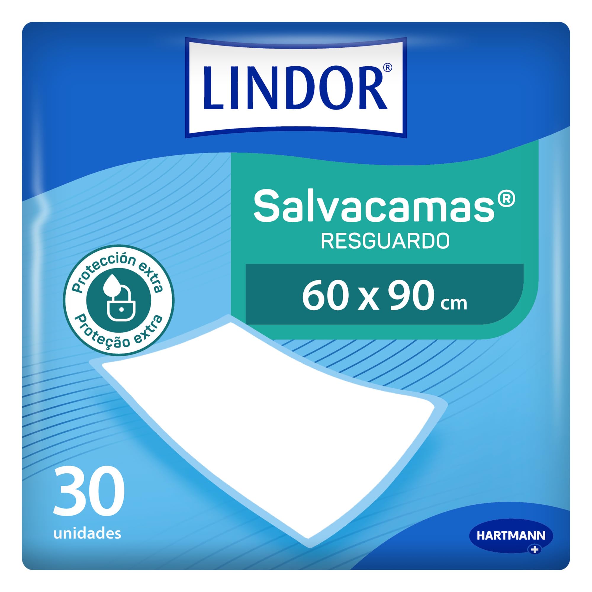 LINDOR, Empapadores de Cama 60x90, Salvacamas para Adultos, Protector de Camas, Sillas y Sillones, Desechables, Alta Absorción y Fragancia a Jazmín, 30 Unidades
