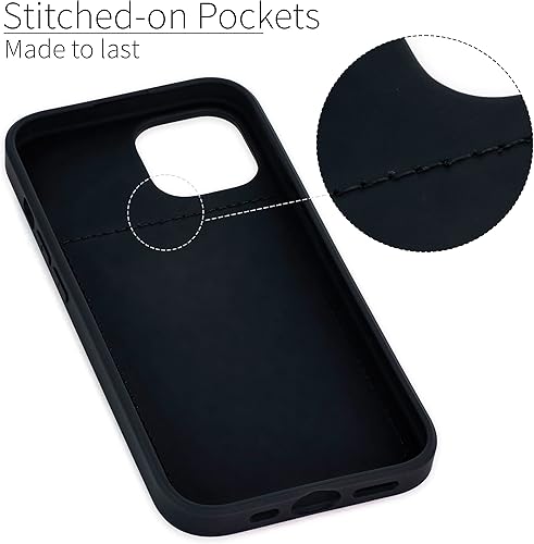 Miniatura 5 de Dockem Funda para iPhone 15 con carcasa de TPU reciclado y 2 ranuras para tarjetas cosidas, cartera de piel sintética reciclada (N2R, marrón claro)