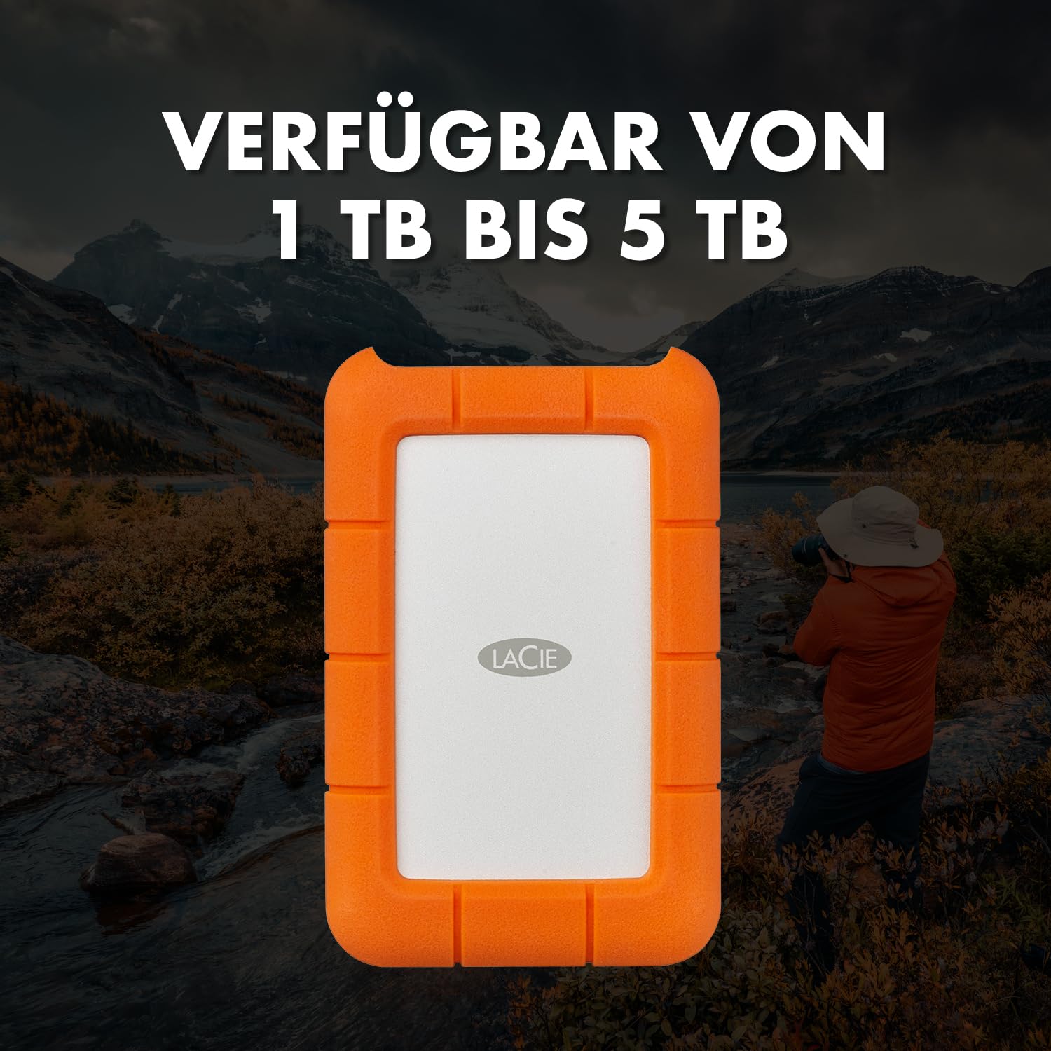 LaCie Rugged 5TB tragbare Externe Festplatte, 2.5 Zoll, PC & Mac, inkl. USB-C w/o USB-A Kabel, . Rescue Service (STFR5000800)